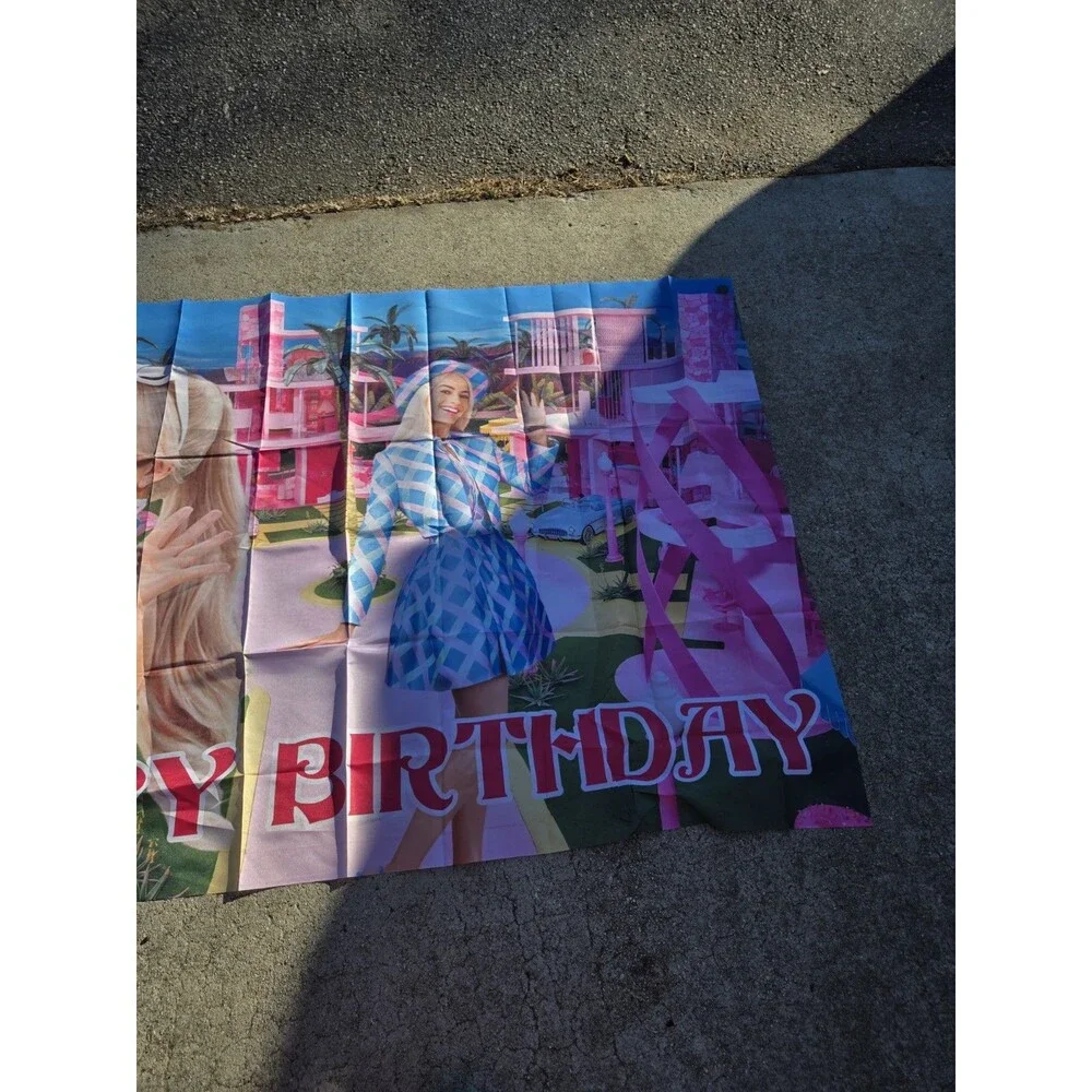 Barbie Happy Birthday party banner.